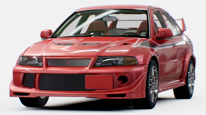 Mitsubishi Lancer Evolution 6  | www.vecarz.com – Kostenloses 3D-Modell STL