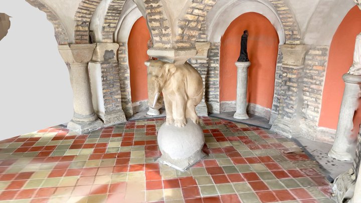 Bory castle - elephant statue 3D Model