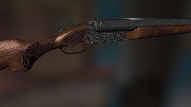 Engraved Double Barrel 3D Model