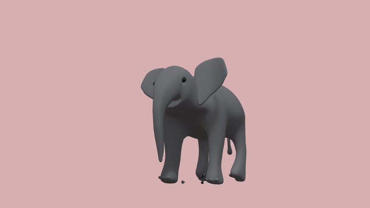 Baby Elefant 3D Model