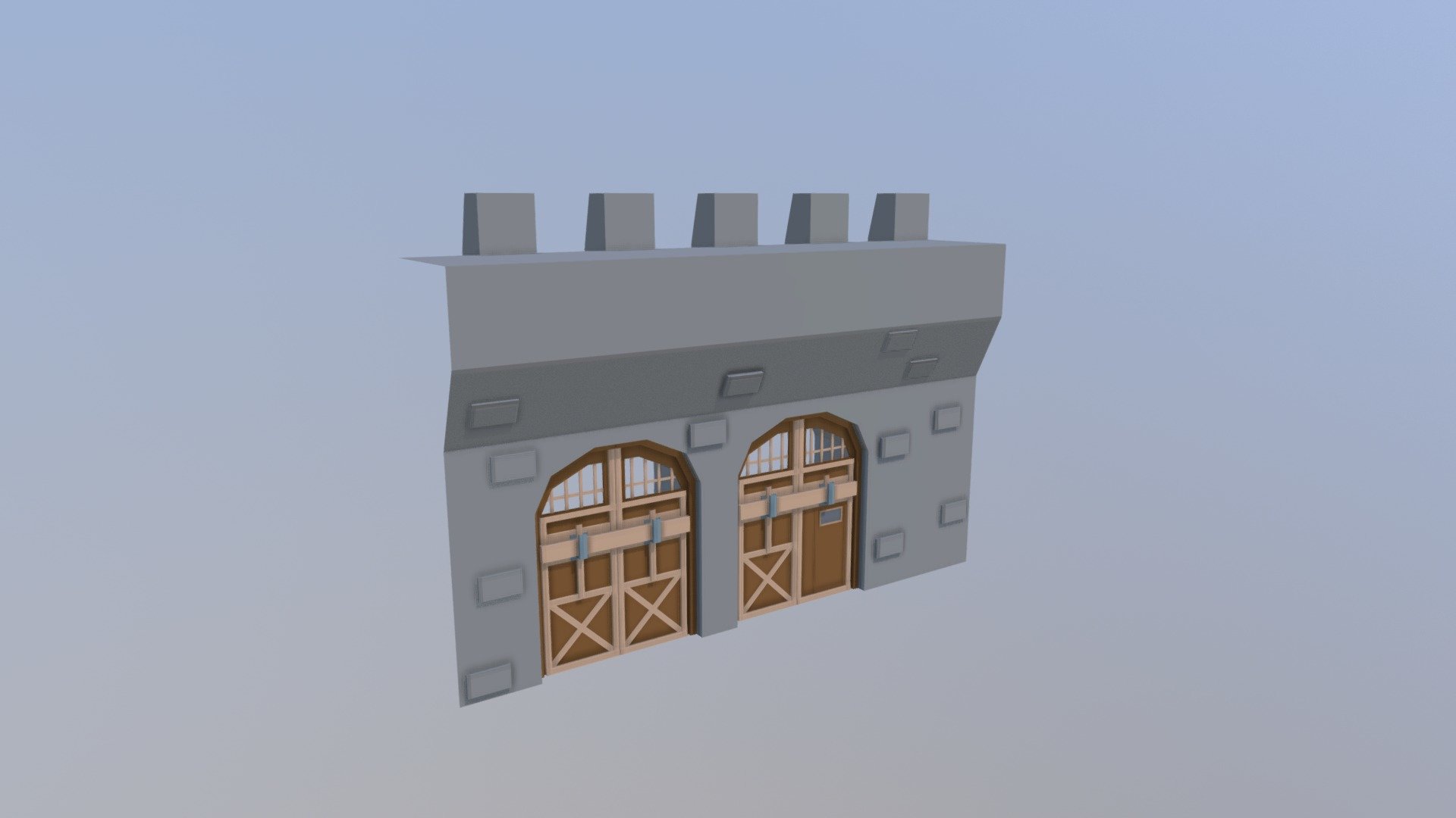 JC FP Wall Battlements Middle Gate