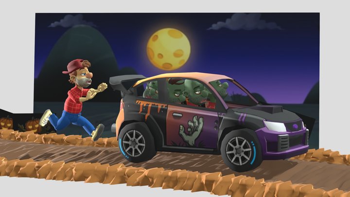 HCR2 zombie chase scene 2 3D Model
