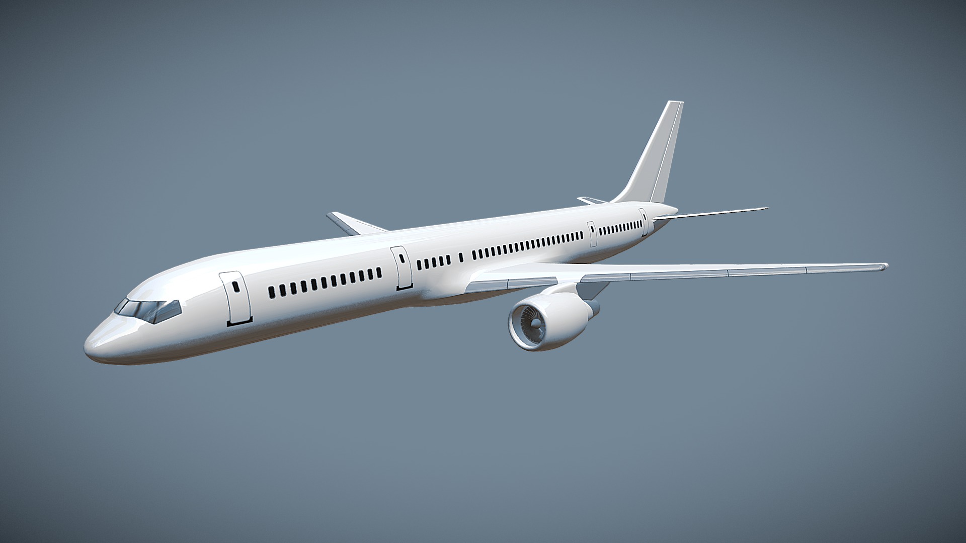 3D model Boeing 757-200 jetliner - This is a 3D model of the Boeing 757-200 jetliner. The 3D model is about a white airplane flying in the sky.