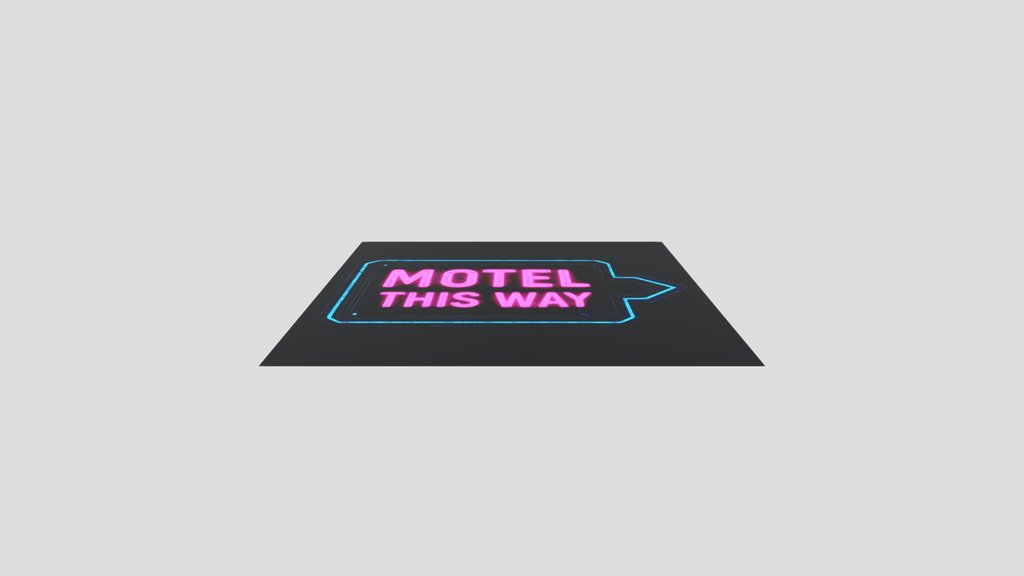 Cyberpunk Sign Motel This Way