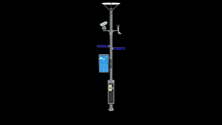 3D-Smart Pole-Office-4M 3D Model