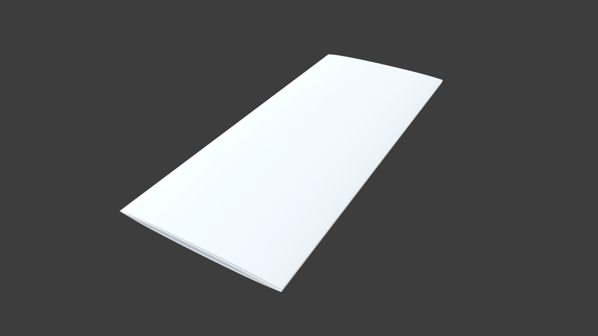 3D model Trifold mockup folded - This is a 3D model of the Trifold mockup folded. The 3D model is about a black rectangle with a white rectangle in the middle.