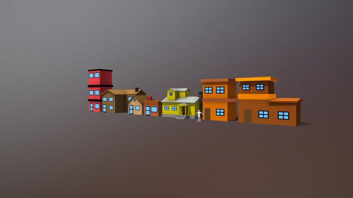 Lowpoly Buildings – Modello 3D gratuito STL