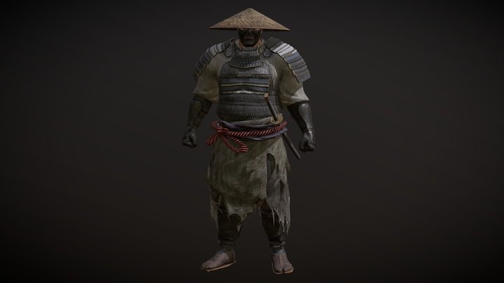 Samurai Character PBR Game Ready 3D Model