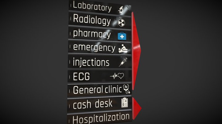 Panel Route guide Hospital – Kostenloses 3D-Modell STL