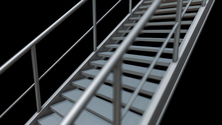 Stairway Industrial 00 3D Model