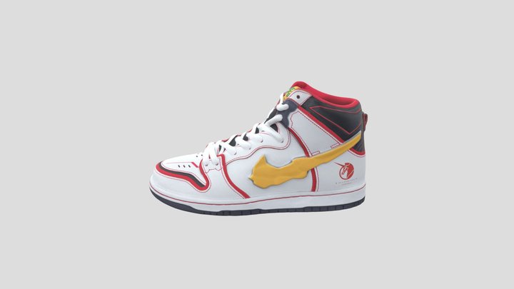 Nike SB Dunk High Pro QS“ Gundam”Sneakers 3D Model