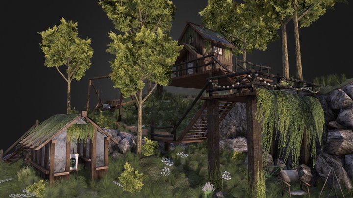 DAE diorama - eco house 3D Model