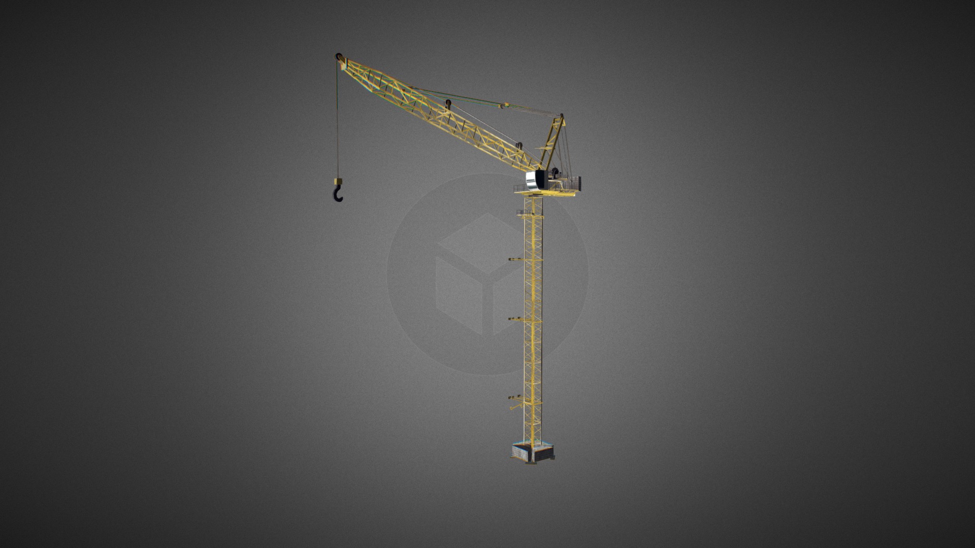 3D model Tower crane - This is a 3D model of the Tower crane. The 3D model is about a crane lifting a person.