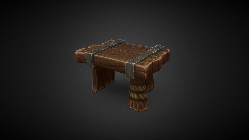 Stylized wooden bench