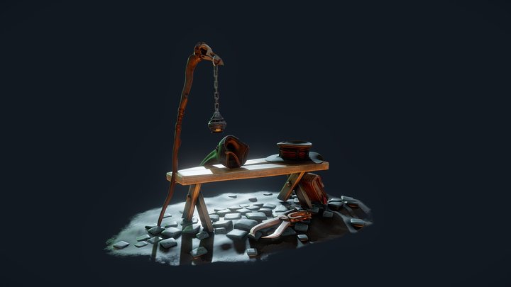 Plague doctor resting spot 3D Model