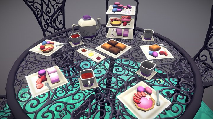 Tea Party Set 3D Model