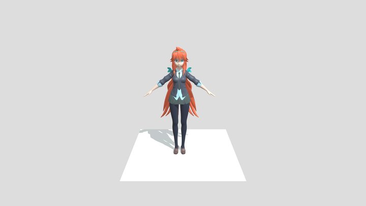 red-haired girl anime 3D Model