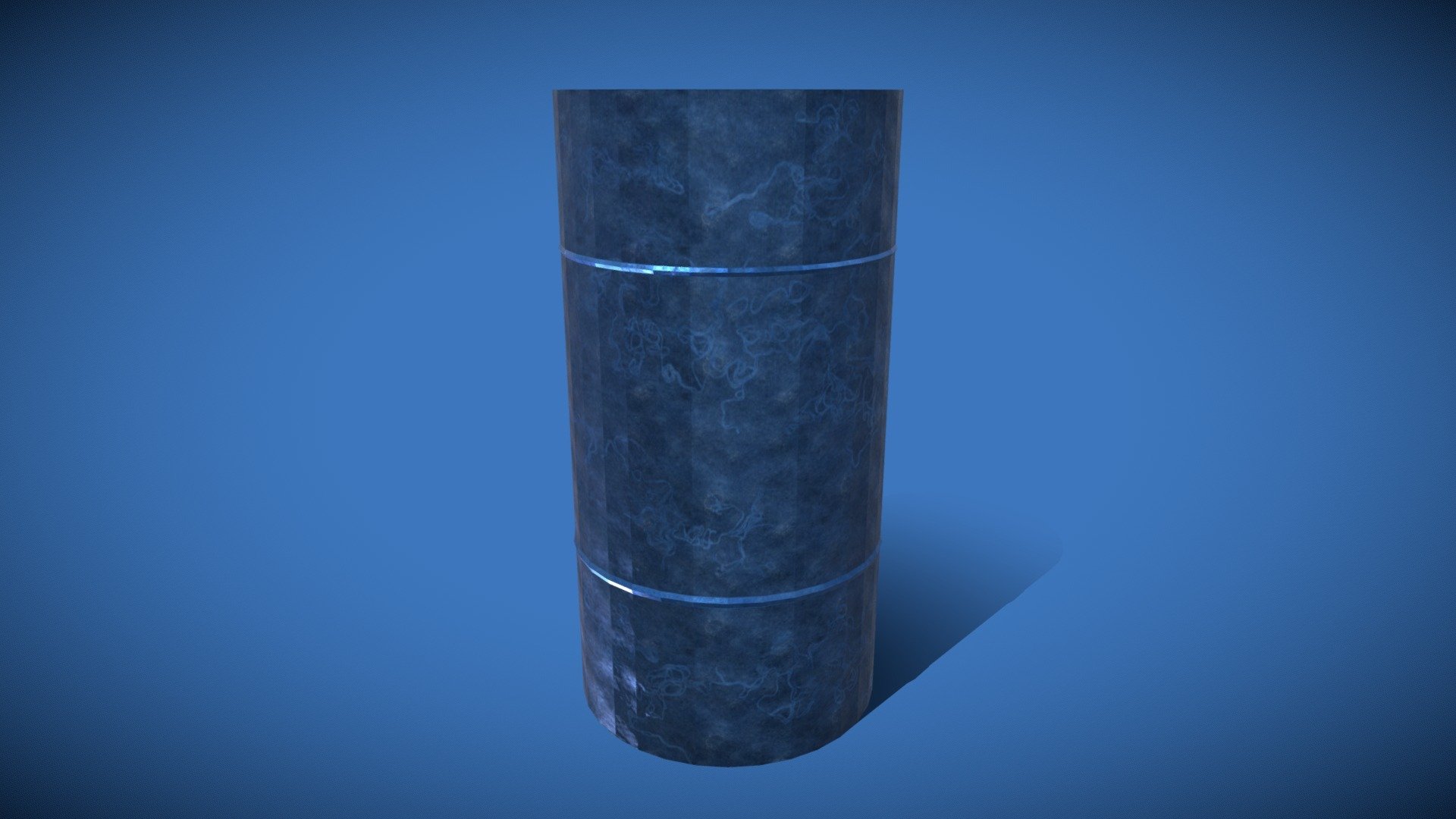 Blue Barrel Low-Poly
