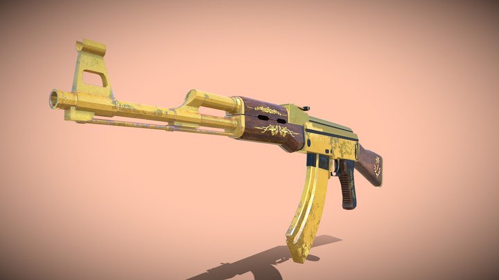 AK-47 Gold 3D Model