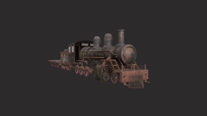 Rusty train - 1k Textures 3D Model