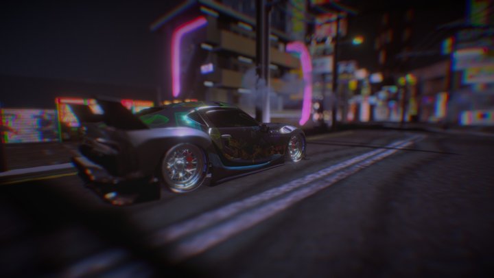 sport car vibe cyberpunk 3D Model
