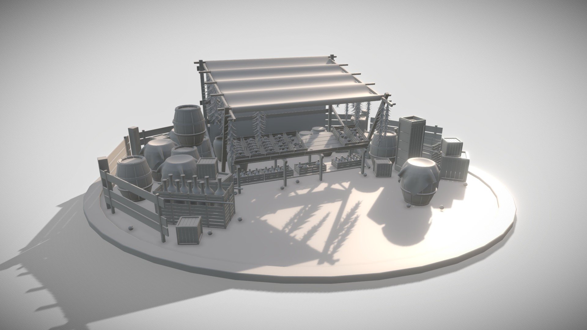 merchant stand - 3D model by Natte [c3f4f16] - Sketchfab