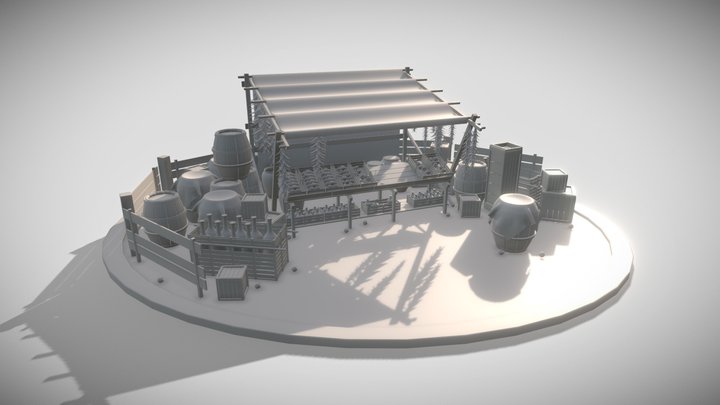 merchant stand 3D Model