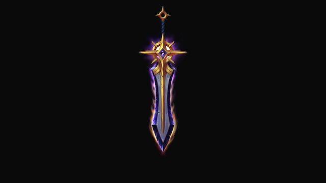 Hand Painted Sword 3D Model