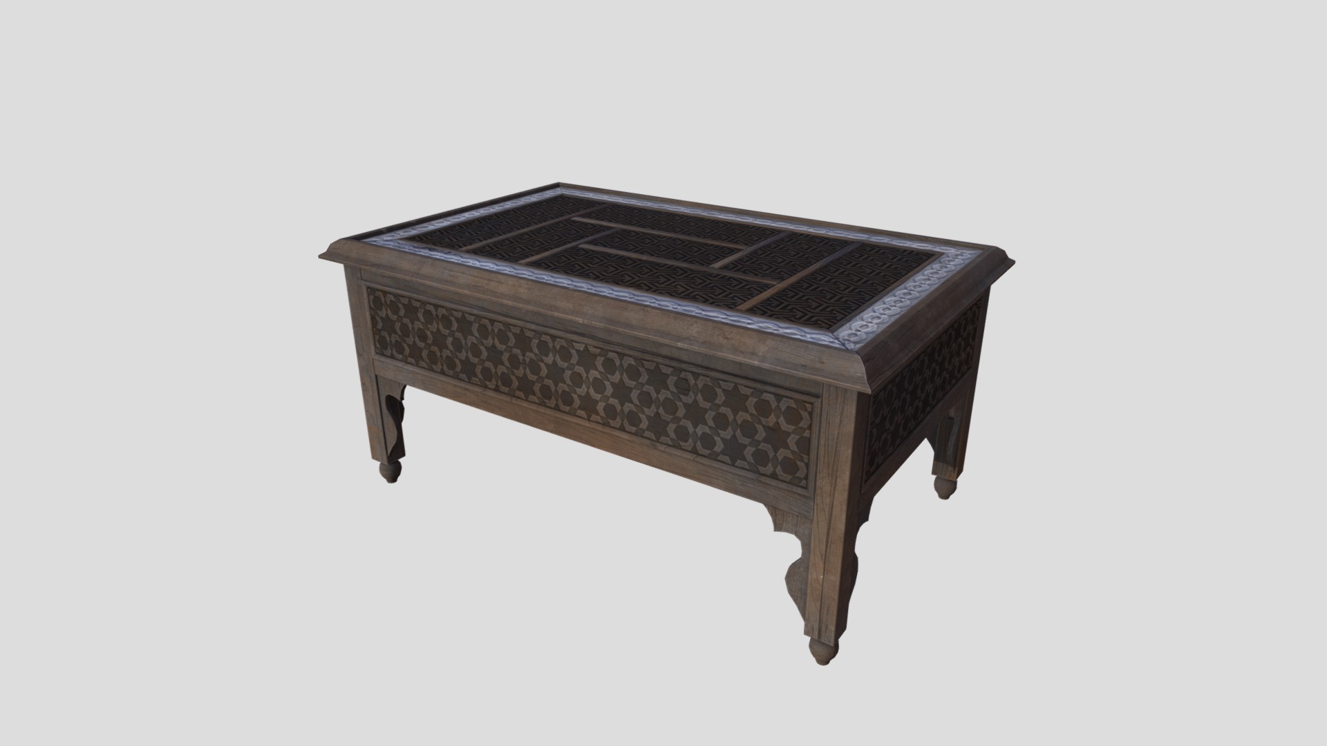 3D model Table 03 - This is a 3D model of the Table 03. The 3D model is about a wooden table with a metal top.