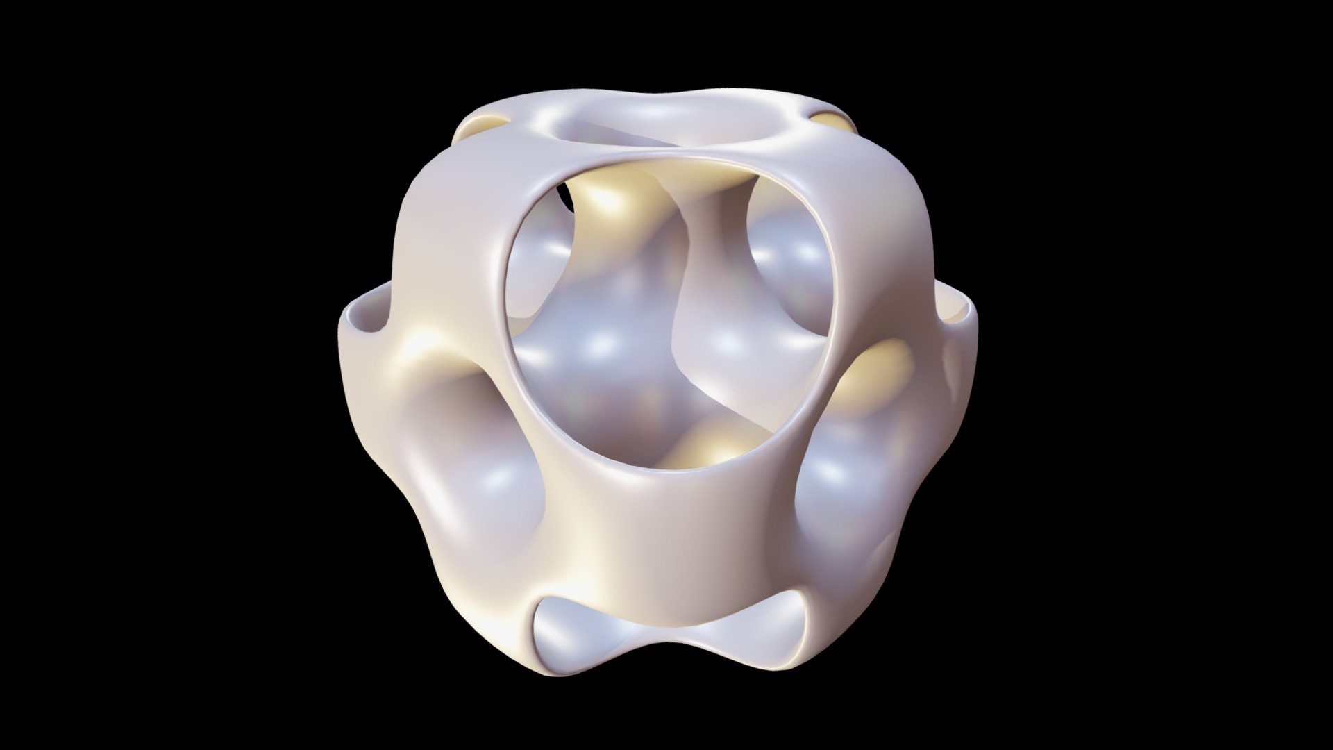 3D model Holed Cube - This is a 3D model of the Holed Cube. The 3D model is about a white and grey sphere.