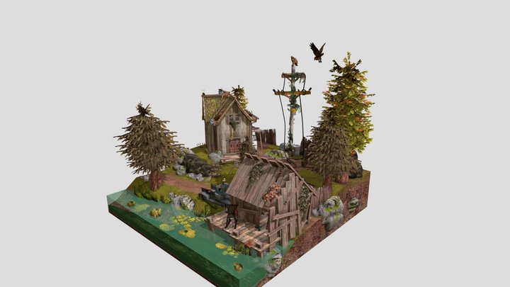 Final Diorama (DAE) - Forest Loner 3D Model