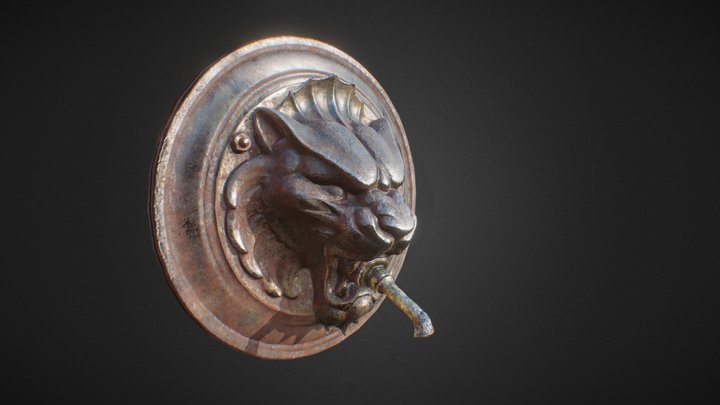 Lion Head Fountain Photogrammetry 3D Model
