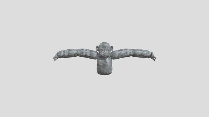 Scary Baboon Player Rigged 3D Model