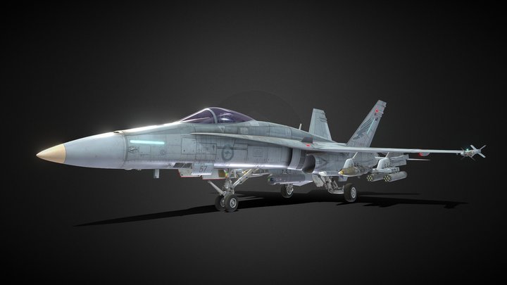 ▄AF/A-18A (HUG 2.4) Hornet 3D Model