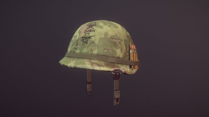 Vietnam War Era M1 Helmet 3D Model