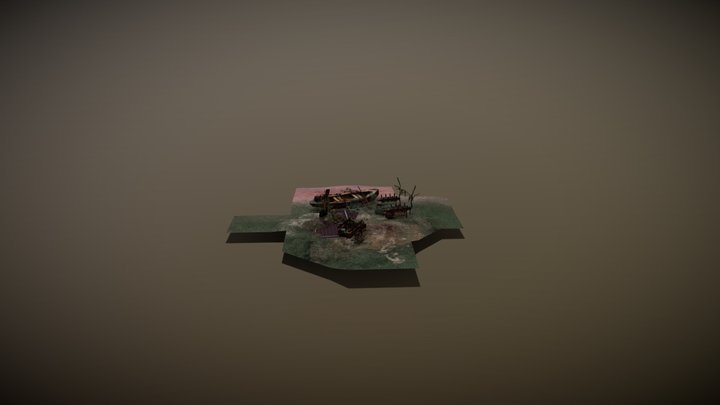 DAE 5 Finished props - a lonely man by a lake 3D Model