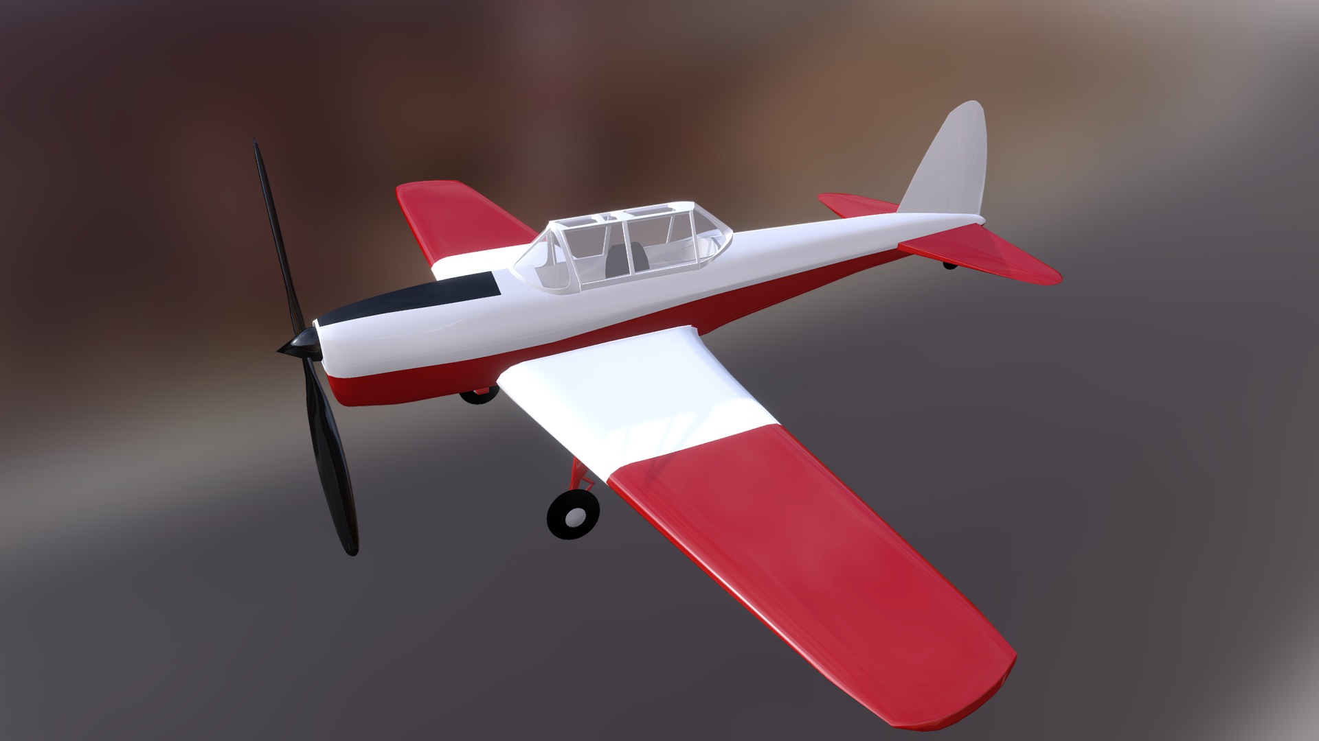 3D model de Havilland Canada DHC-1 Chipmunk - This is a 3D model of the de Havilland Canada DHC-1 Chipmunk. The 3D model is about a small red and white airplane.