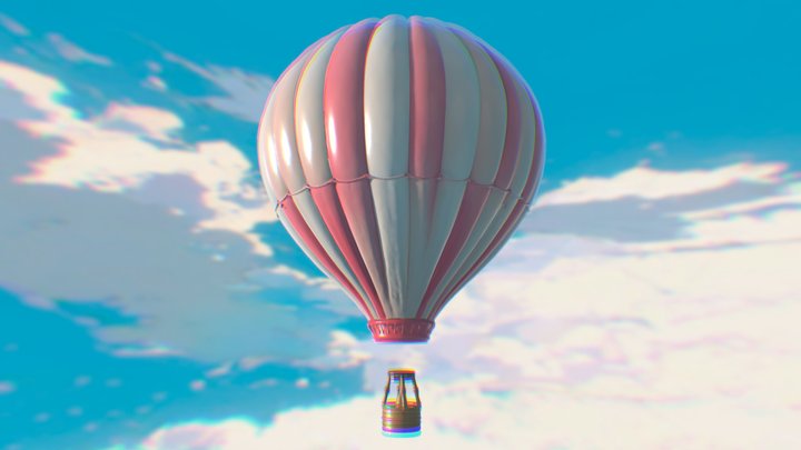Vintage Hot Air Balloon – Explorer of the Skies 3D Model