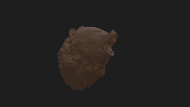 Grizzly Bear Bust 3D Model