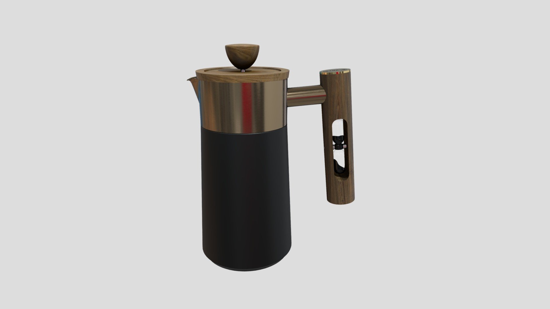 King Duke Ceramic French Press CPA800-06B — Sketchfab embed 3D viewer