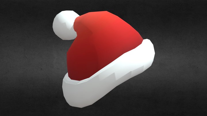 Christmas Hat Low Poly 3D Model