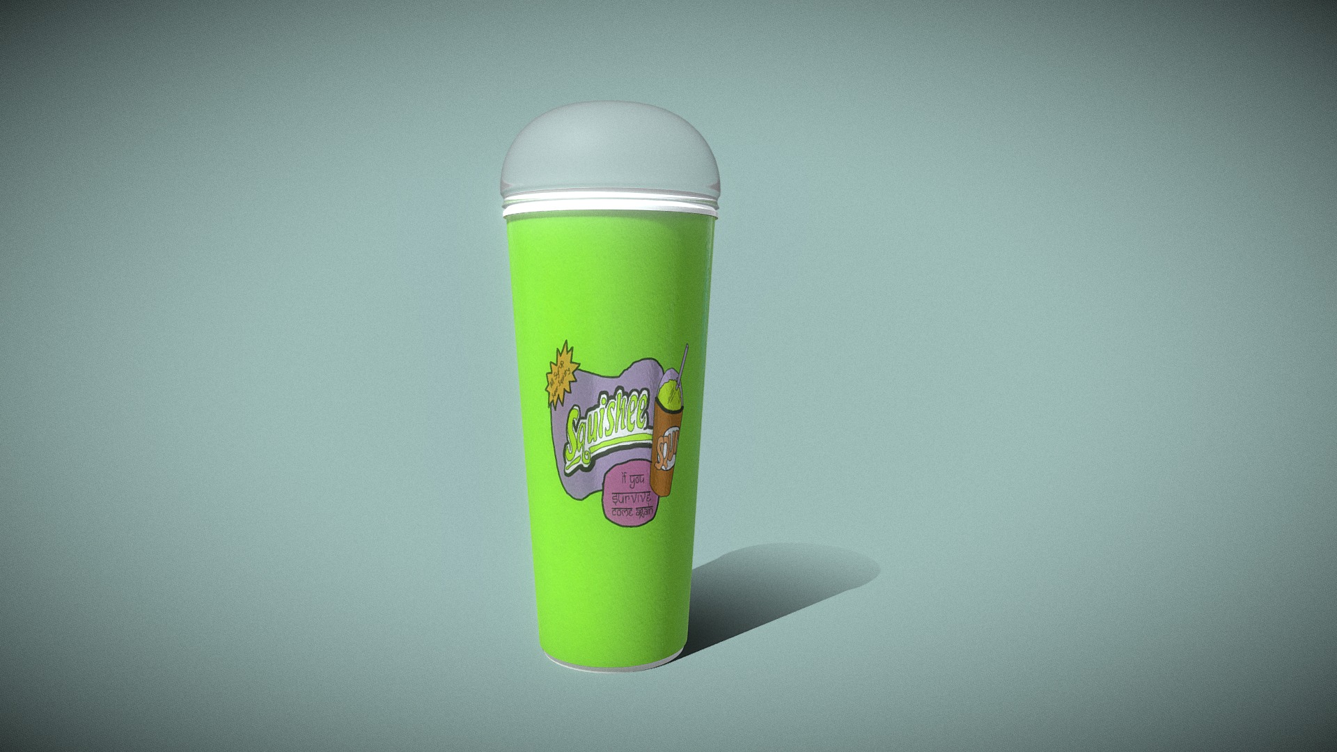 3D model Squishie – The Simpsons - This is a 3D model of the Squishie - The Simpsons. The 3D model is about a green and yellow cylindrical object.