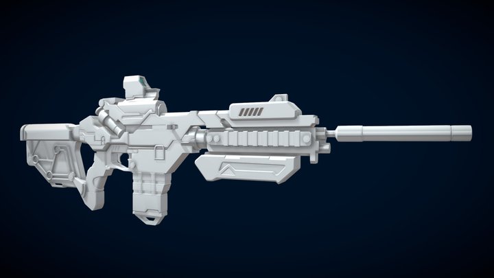 Aurora Assault Rifle 3D Model