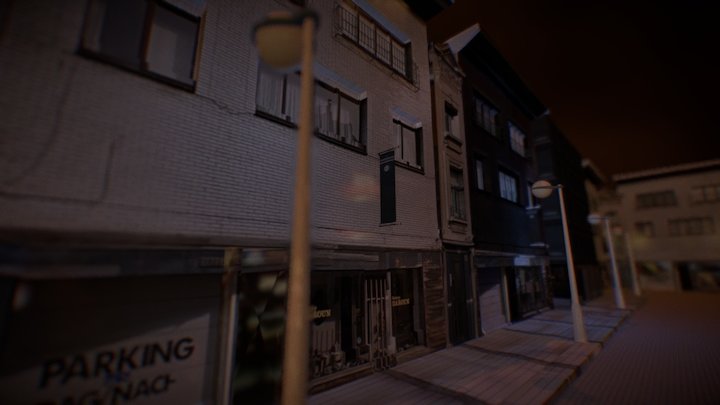 Random street from Antwerp in belgium 3D Model
