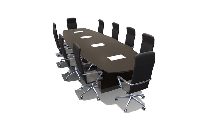 Conference Table And Chairs 3D Model