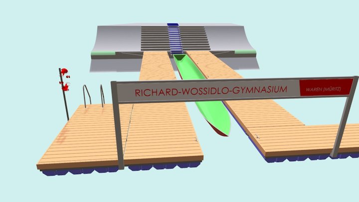 Schwimmsteg Wossidlo Gymnasium Waren(Müritz) 3D Model