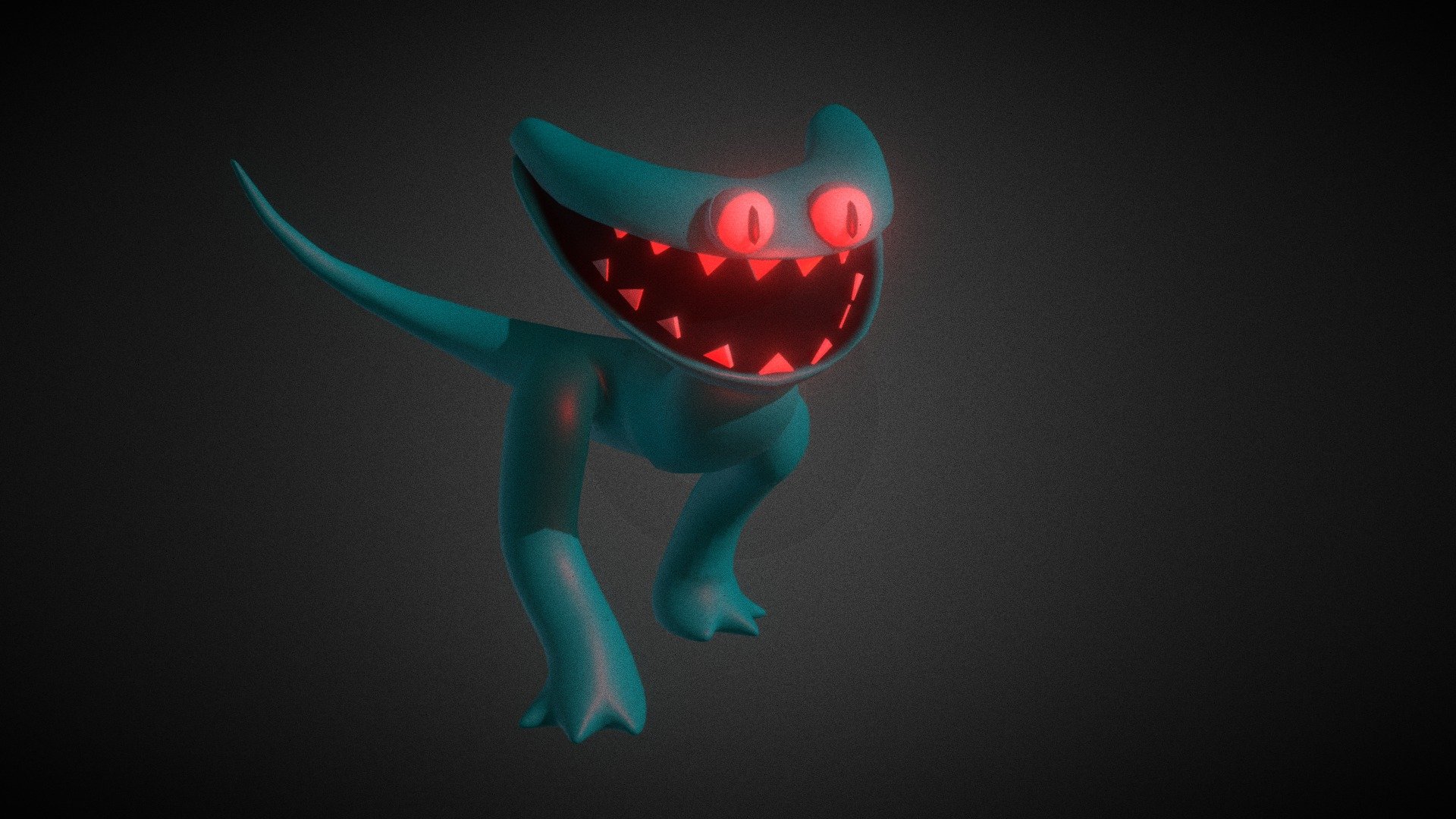 Blue rainbow friend inspired 3D model 3D printable