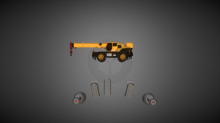 Crane Simulator Control Animation 3D Model