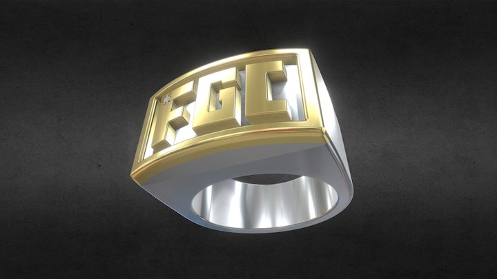 FCG RING WITH STAR SET DIAMOND 3D Model