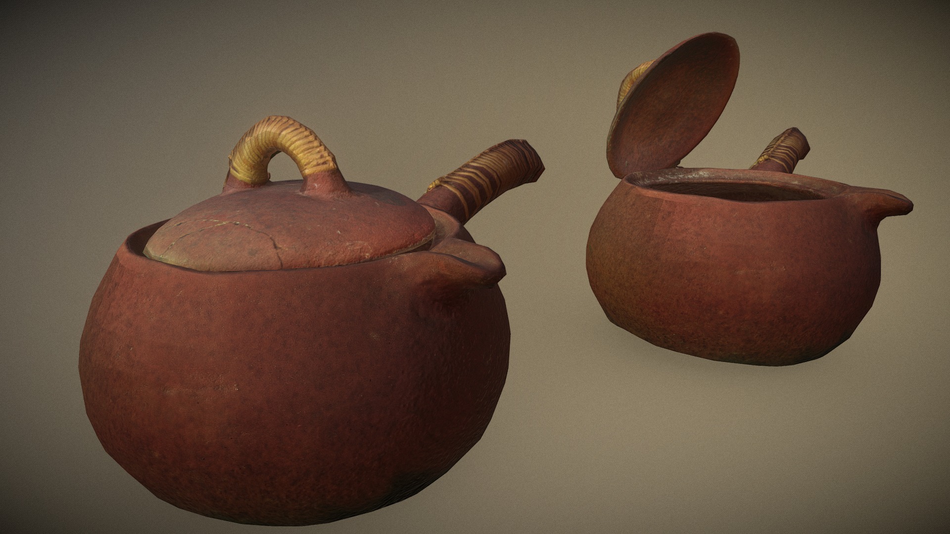 3D model Cukrine / bowl for shugar - This is a 3D model of the Cukrine / bowl for shugar. The 3D model is about a couple clay pots.